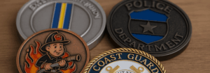 group shot of four coins