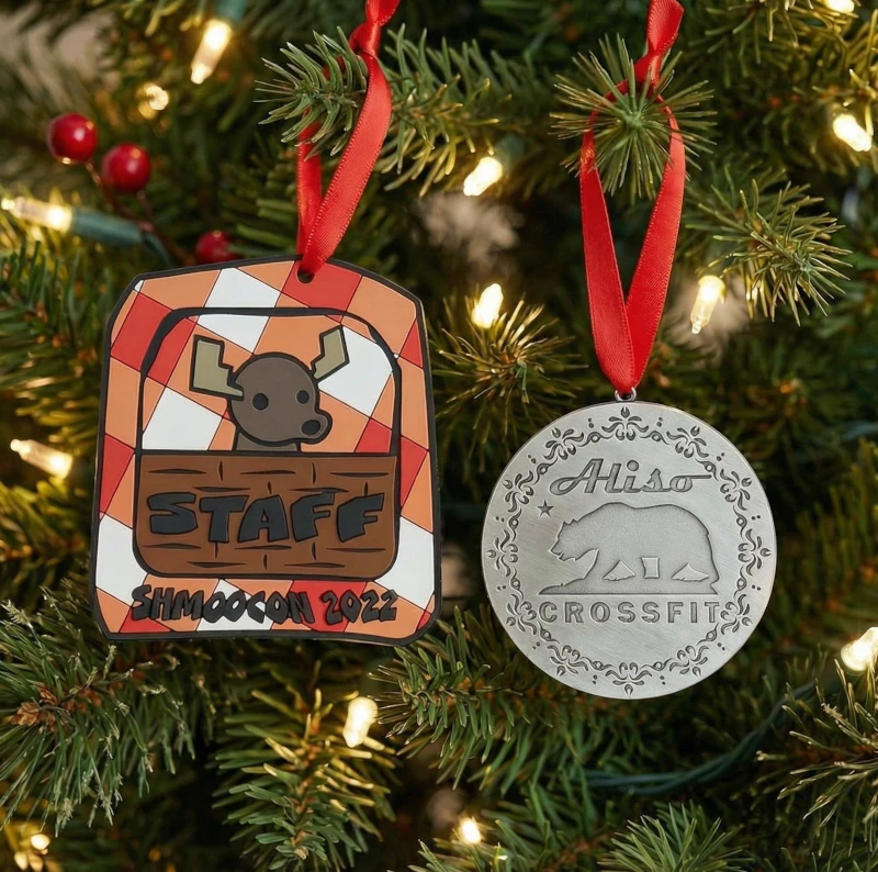 custom ornaments two images on Christmas Tree