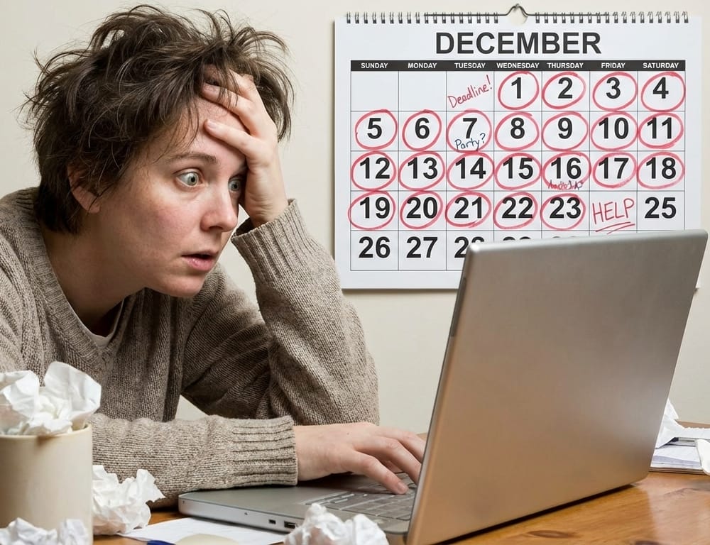 image of someone worried about there Christmas deadline